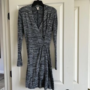 Faux wrap knit very flattering dress